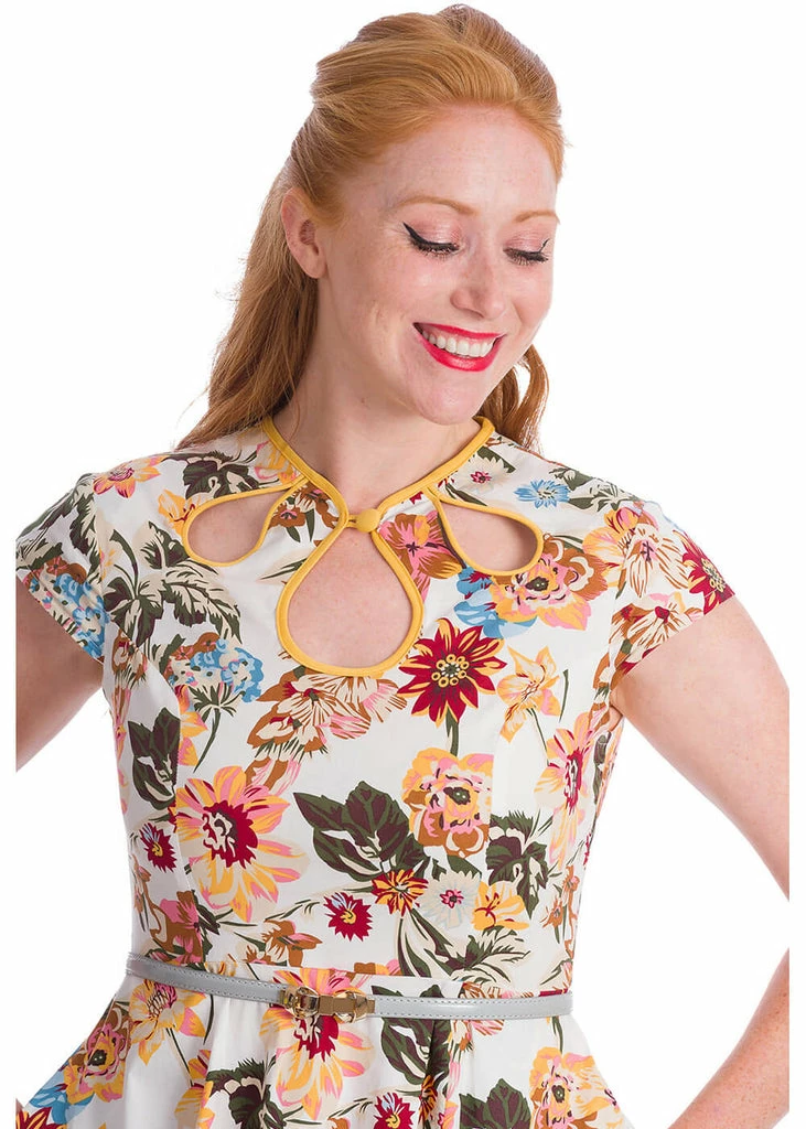 Banned Pino Colada 50's Swing Dress Cream - Image 4