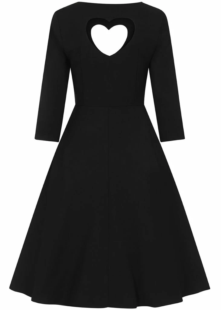 Banned Heart 40's A-Line Dress Black - Image 3