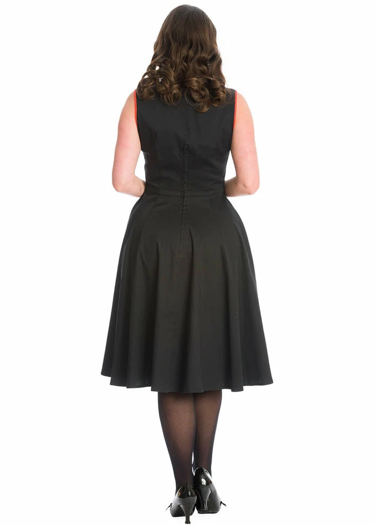 Banned Pumpkin Spice & All Things Nice 50's Swing Dress Black - Image 4