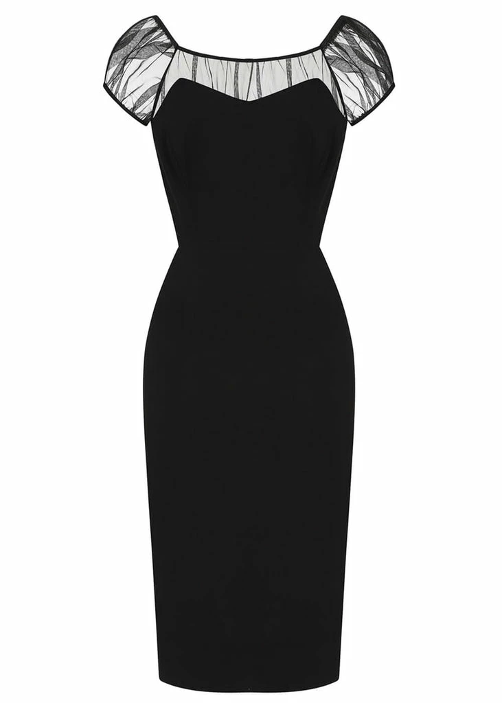 Collectif Alina 50's Pencil Dress Black
