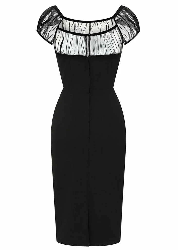 Collectif Alina 50's Pencil Dress Black - Image 5