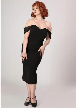 Collectif Violante 50's Pencil Dress Black