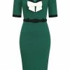 Collectif Sadie 50's Pencil Dress Green