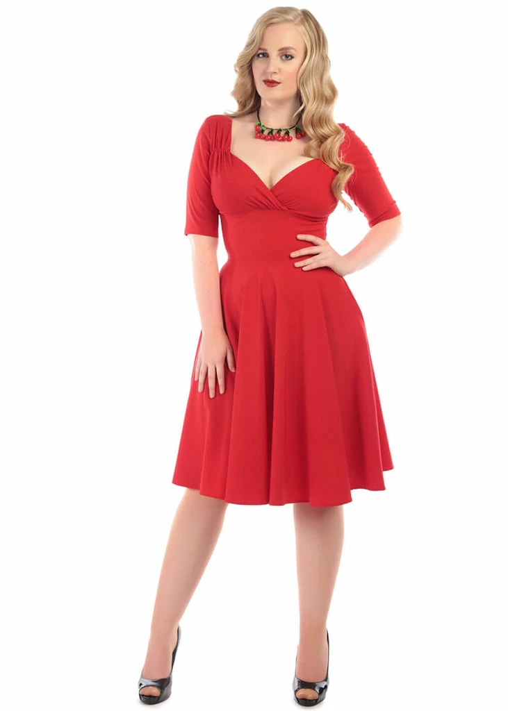 Collectif Trixie 50's Swing Dress Red - Image 3