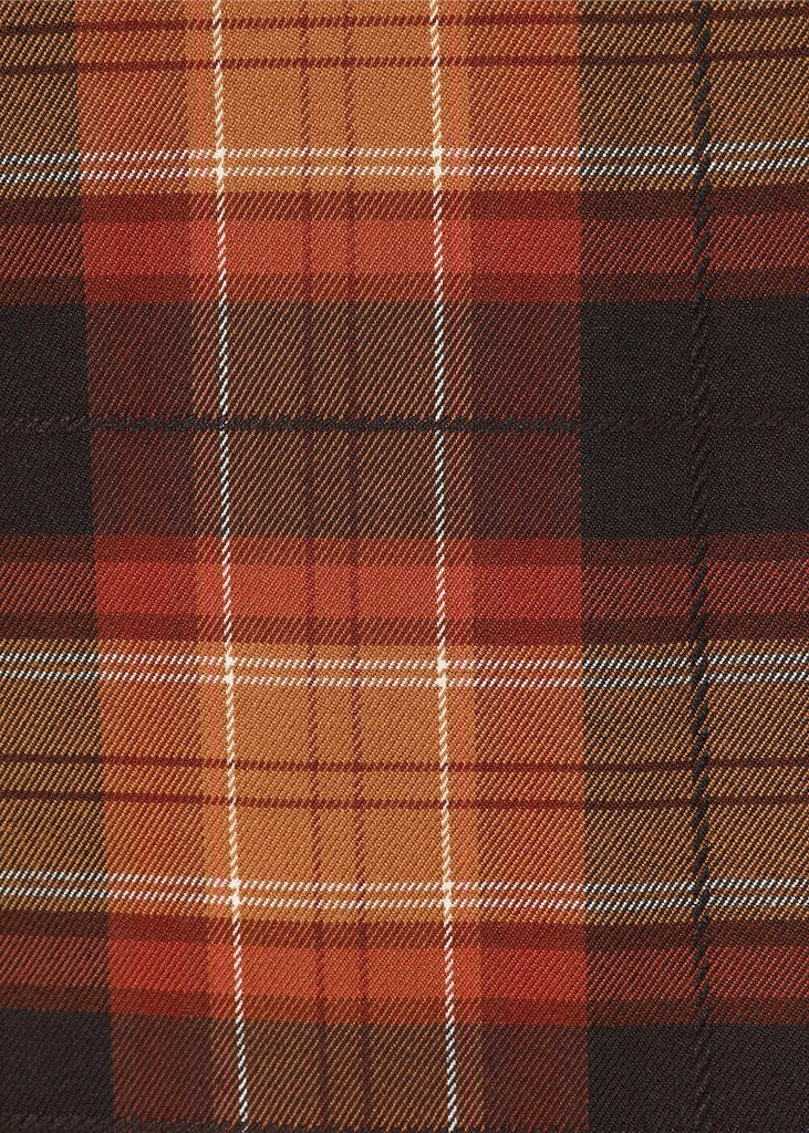 Collectif Kayden Chestnut Check 50's Swing Dress Brown - Image 5