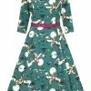 Collectif Suzanne Witches 50's Swing Dress Teal