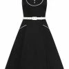 Collectif Kinsley Sailor 60's Swing Dress Black