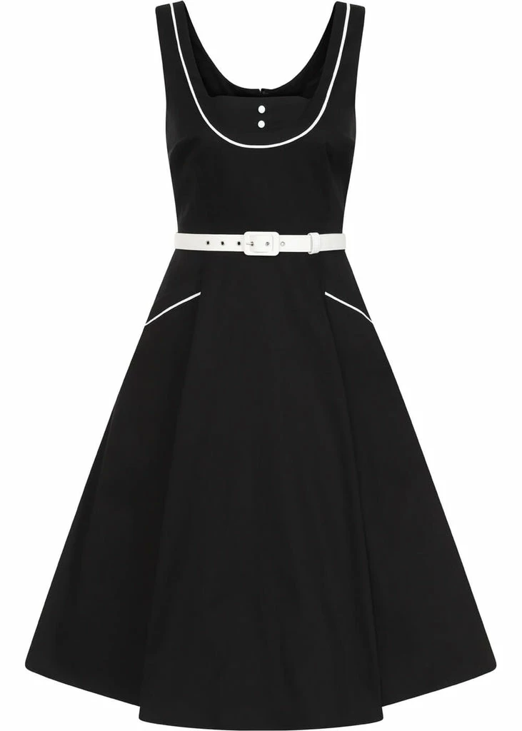 Collectif Kinsley Sailor 60's Swing Dress Black