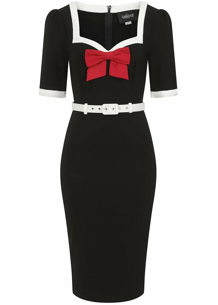 Collectif Sadie 50's Pencil Dress Black