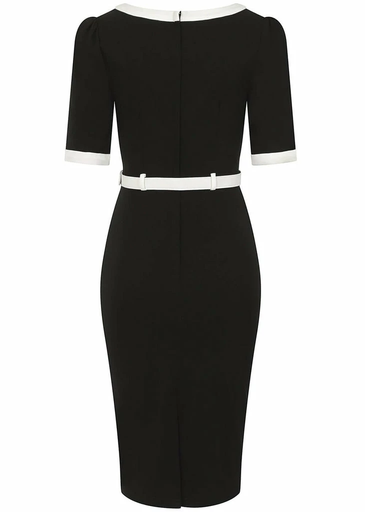 Collectif Sadie 50's Pencil Dress Black - Image 3
