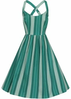 Collectif Titta Mint Humbug 50's Swing Dress Green