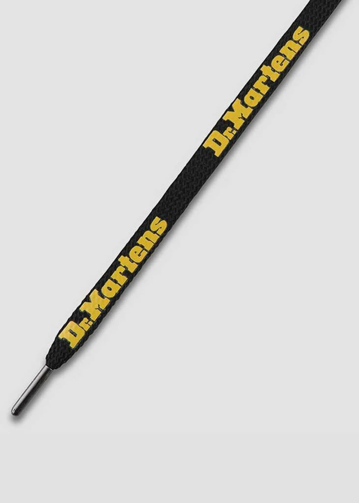 Dr. Martens Logo Laces Flat 8 Eyes In Black And Yellow - Image 2