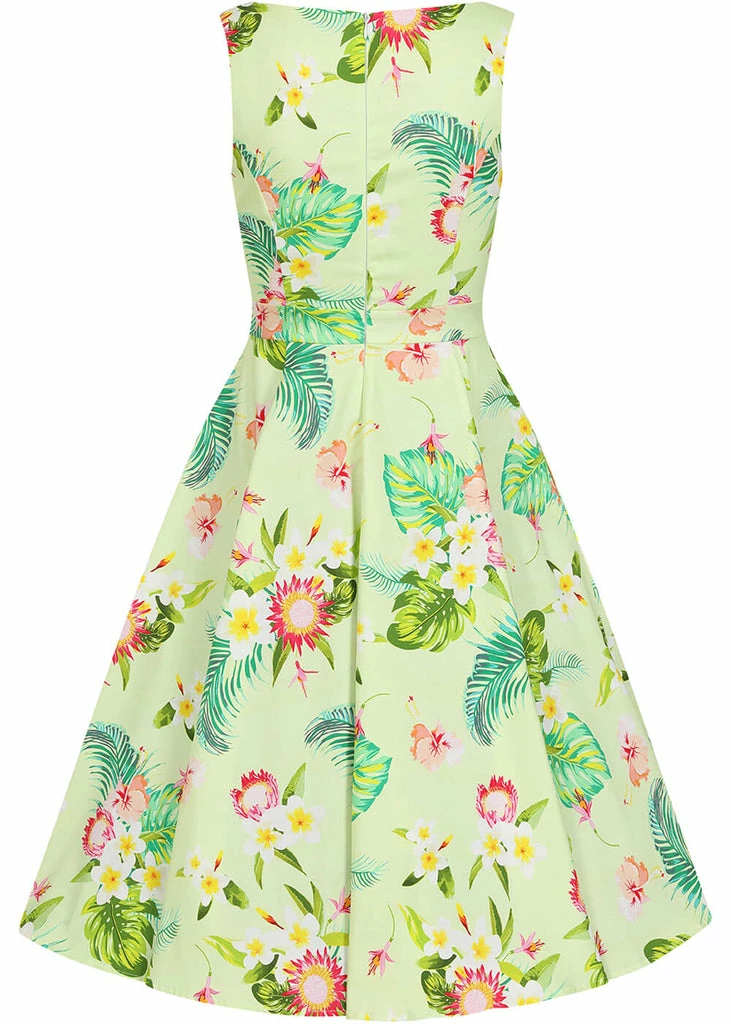 Hearts & Roses Luisa Tropical 50's Swing Dress Yellow - Image 5