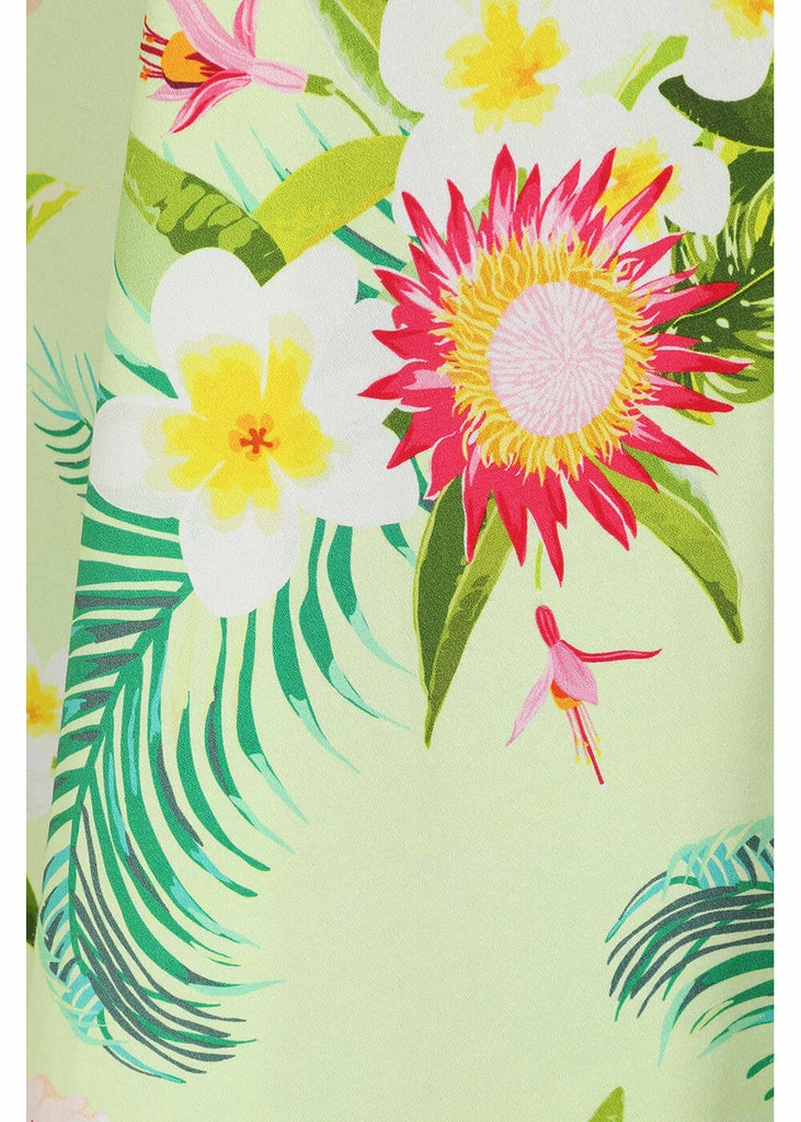 Hearts & Roses Luisa Tropical 50's Swing Dress Yellow - Image 6