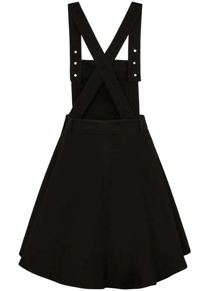 Hell Bunny Dakota 50's Pinafore Swing Dress Black - Image 4