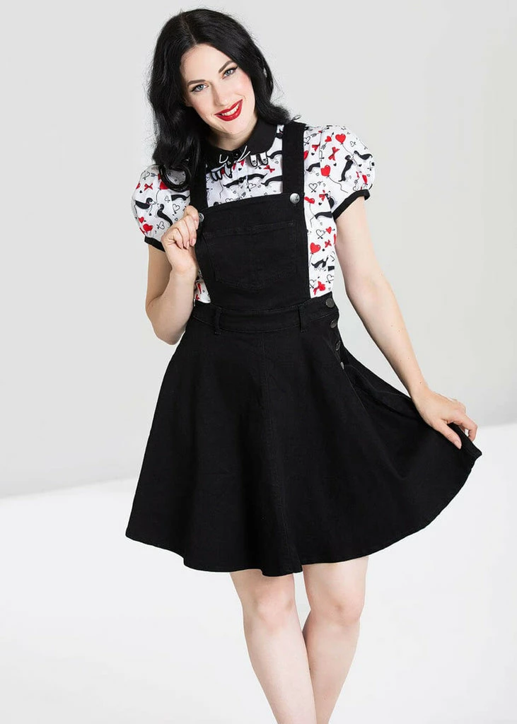 Hell Bunny Dakota 50's Pinafore Swing Dress Black - Image 5