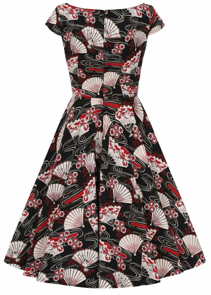 Hell Bunny Lanah Fan 50's Swing Dress Black - Image 5