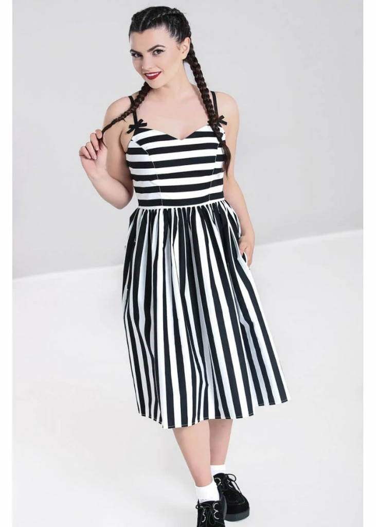 Hell Bunny Juno 50's Swing Dress Black White - Image 2