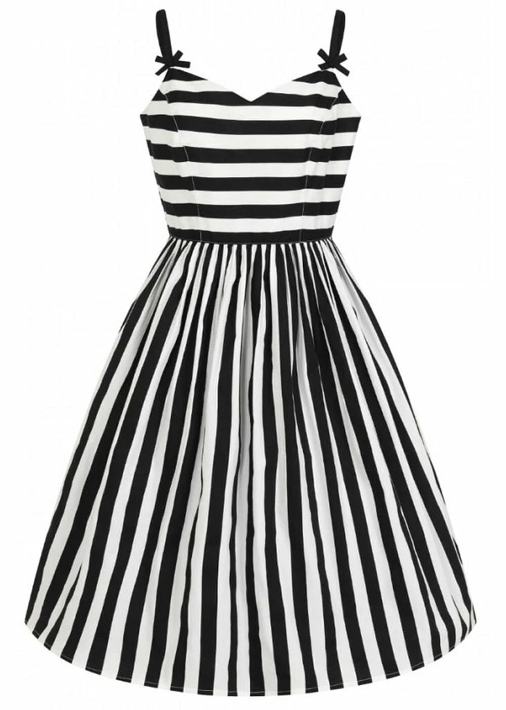 Hell Bunny Juno 50's Swing Dress Black White