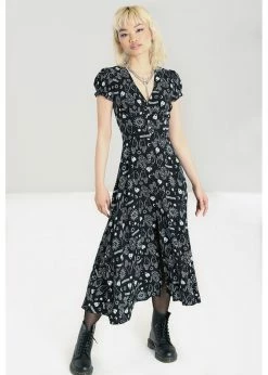 Hell Bunny Hello Goodbye Ouija 70's Dress Black