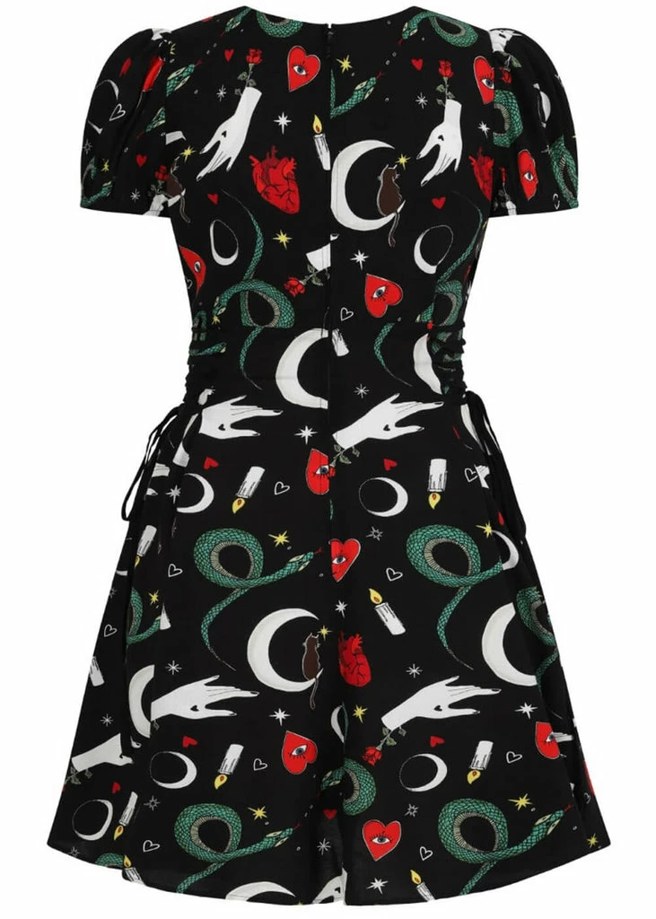 Hell Bunny Good Fortune Snake 60's Dress Black - Image 6