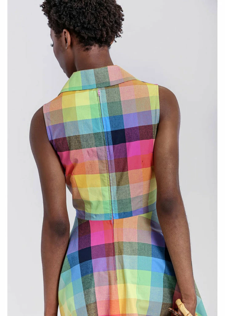 Hell Bunny Lucia Rainbow 50's Swing Dress Multi - Image 5