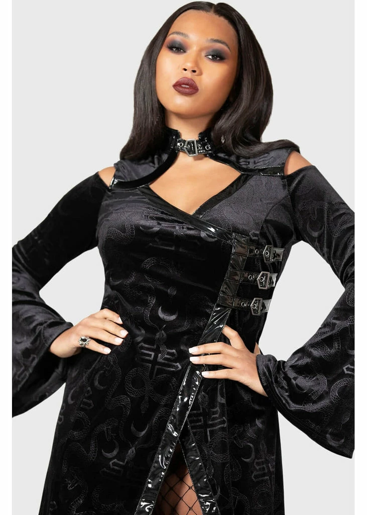 Killstar Reign Of Pyre Snake Serpent Dress Black - Image 2