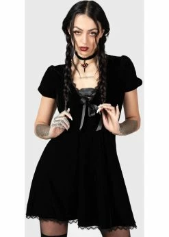 Killstar Consolation Velvet Dress Black