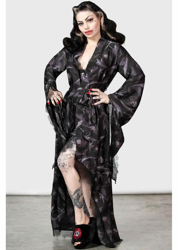 Killstar Asperity Bat Robe Black