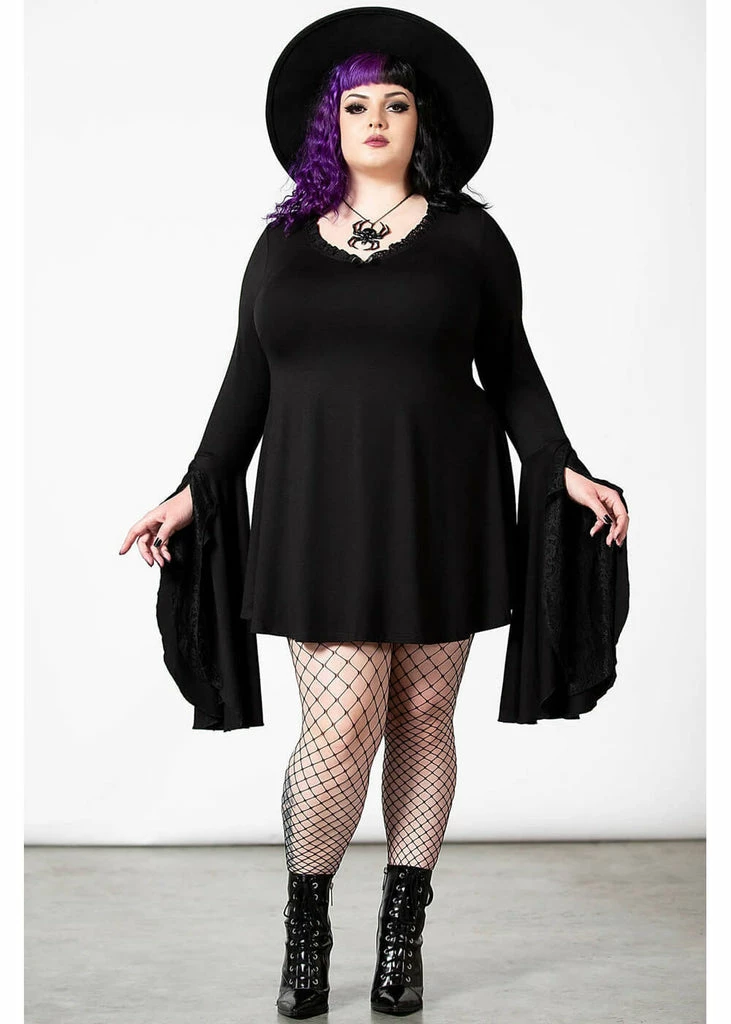 Killstar Hagatha Sorceress 70's Dress Black - Image 4