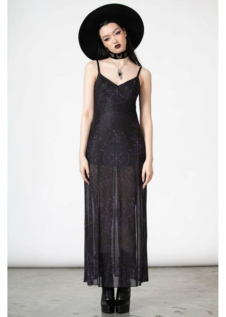 Killstar Evenescent Mesh Maxi Dress Black - Image 4