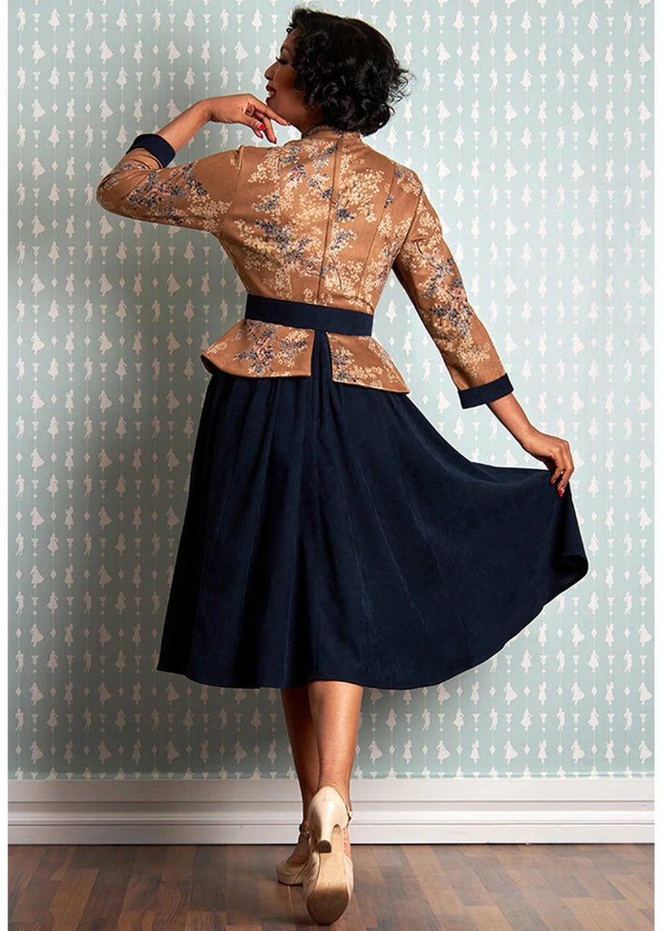 Miss Candyfloss Sandra Lee 50's Swing Dress Navy - Image 4