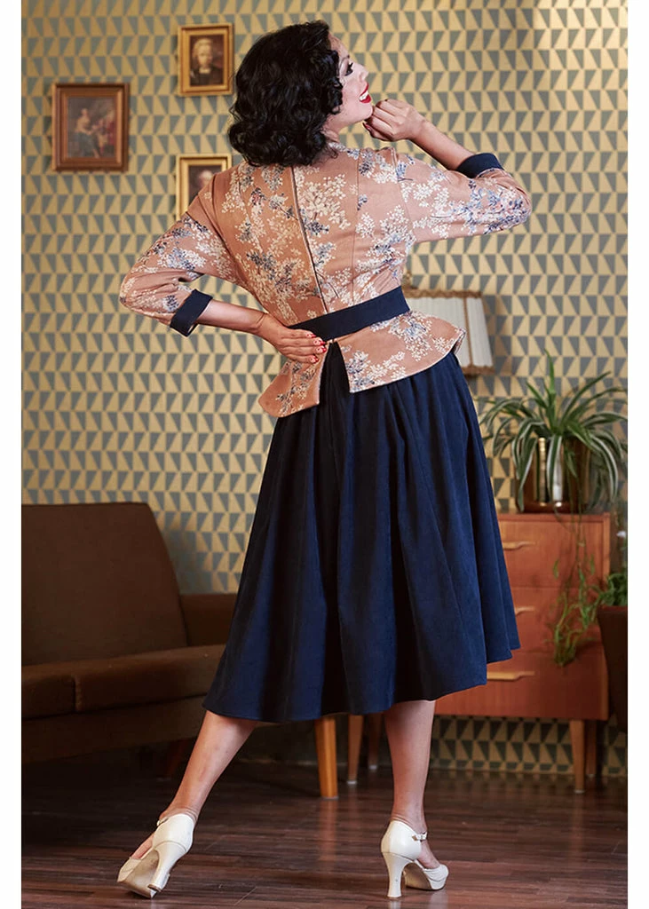 Miss Candyfloss Sandra Lee 50's Swing Dress Navy - Image 5