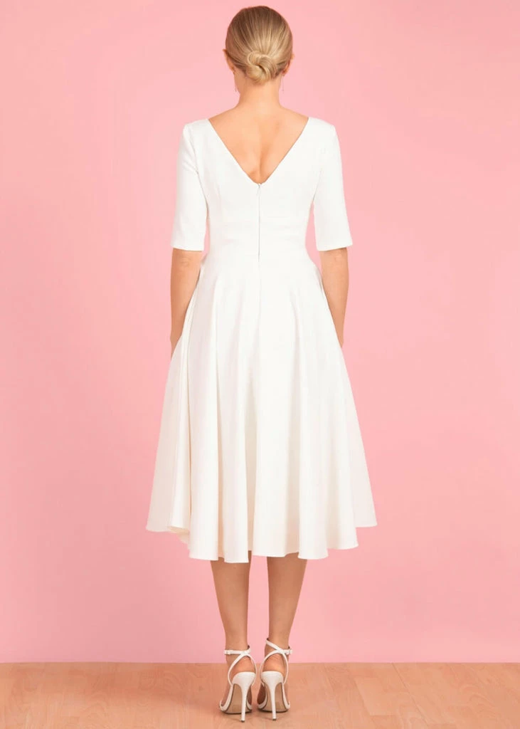Pretty Dress Company Hepburn 50's Swing Dress Ivory - Image 3