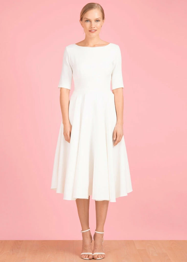 Pretty Dress Company Hepburn 50's Swing Dress Ivory - Image 6