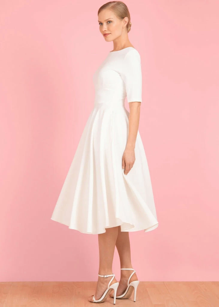 Pretty Dress Company Hepburn 50's Swing Dress Ivory - Image 4