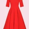 Pretty Dress Company Hepburn 50's Swing Dress Red