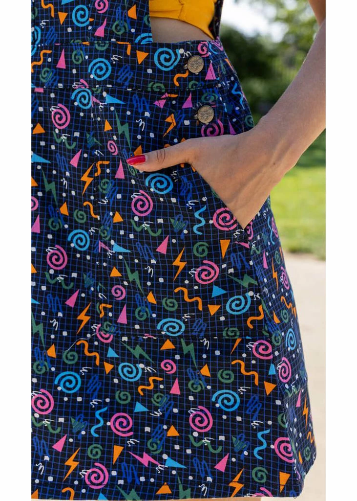 Run And Fly Memphis 60's Pinafore Dress Black - Image 2