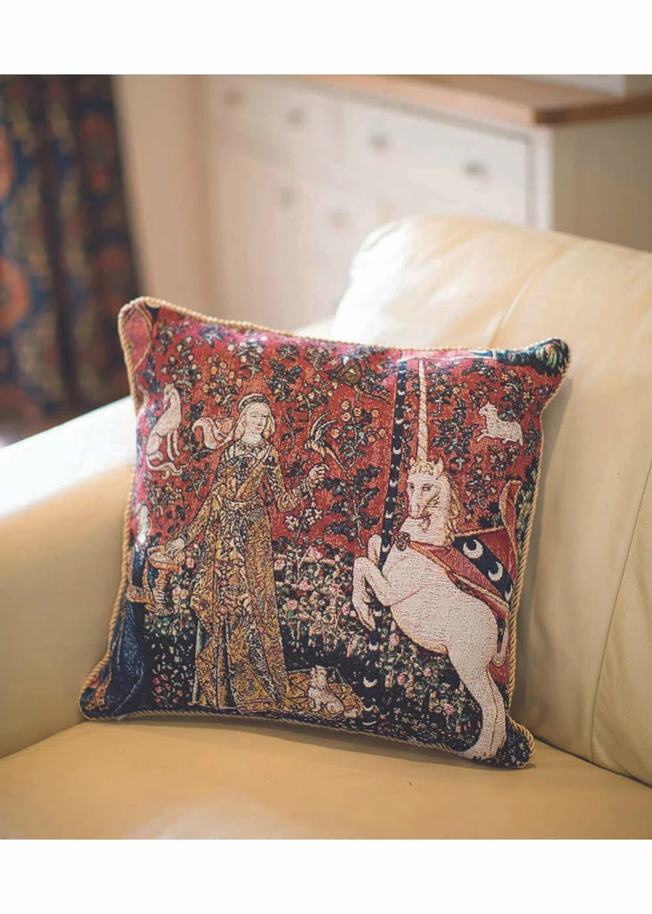 Tapestry Bags Lady & Unicorn Sense Of Taste Cushion Cover - Image 2