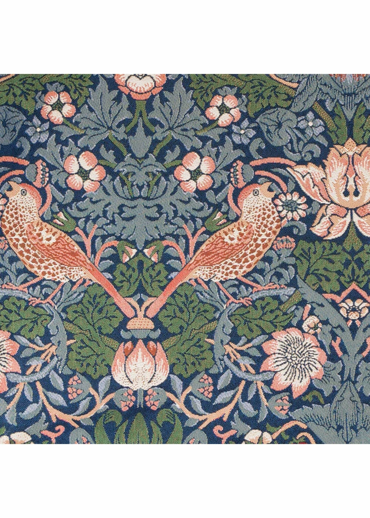 Tapestry Bags Morris Strawberry Thief Cushion Cover Blue - Image 2