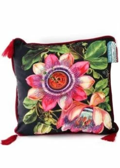 Temerity Jones Botanical Garden Cushion Black Pink