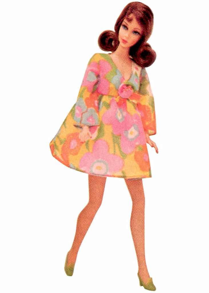 Unique Vintage X Barbie Oversized Floral 60's Babydoll Dress Multi - Image 3