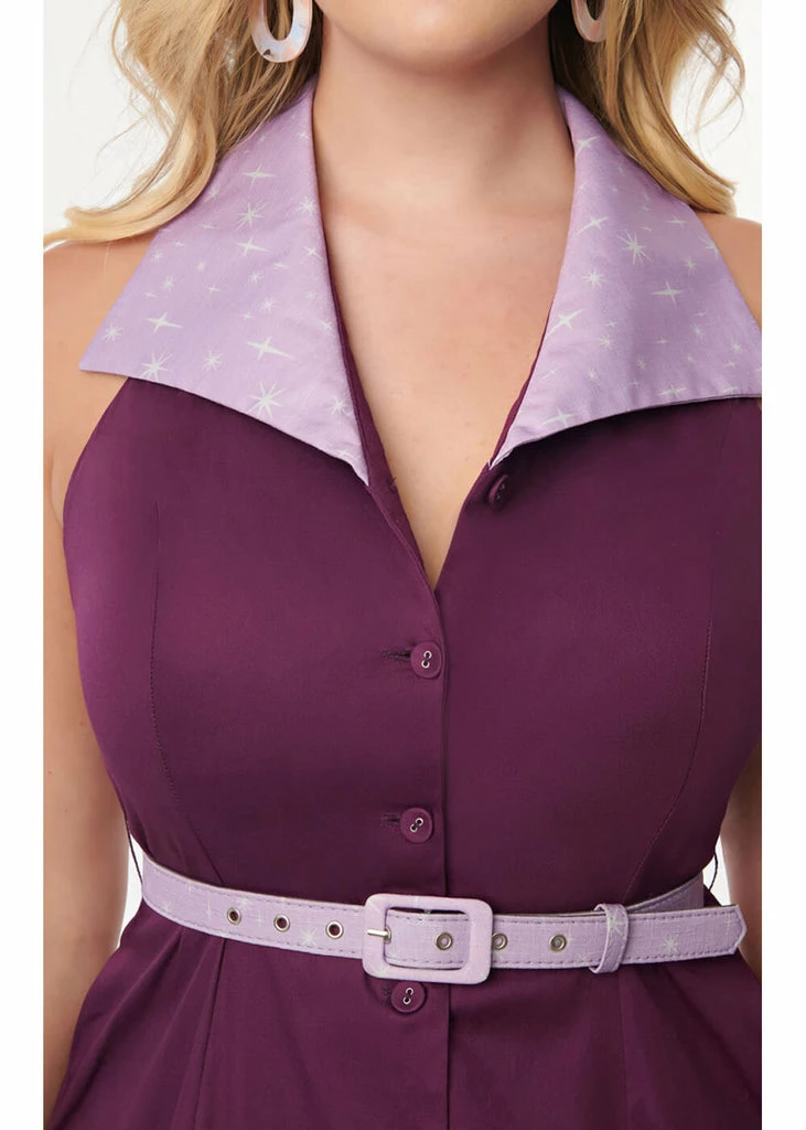 Unique Vintage X Jetsons Jane 60's Swing Dress Purple - Image 4