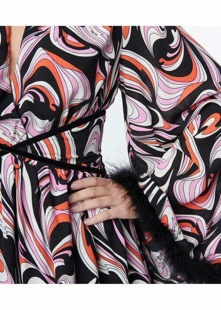 Unique Vintage Smak Parlour Psychedelic Bell Sleeve 70's Dress Multi - Image 3